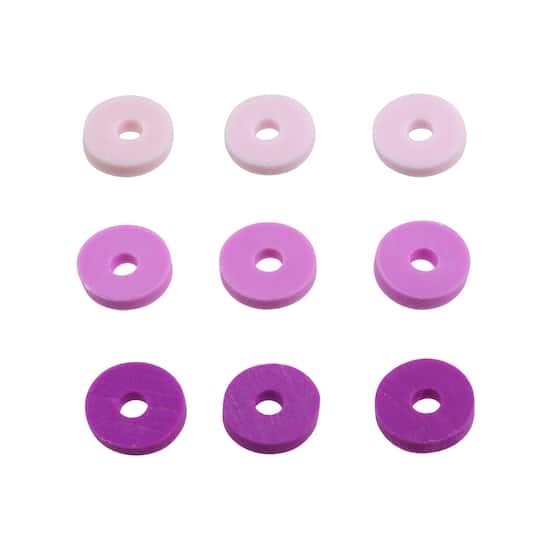 12 Pack: Purple PVC Rondelle Spacer Heishi Beads, 5.8mm by Bead Landing&#x2122;